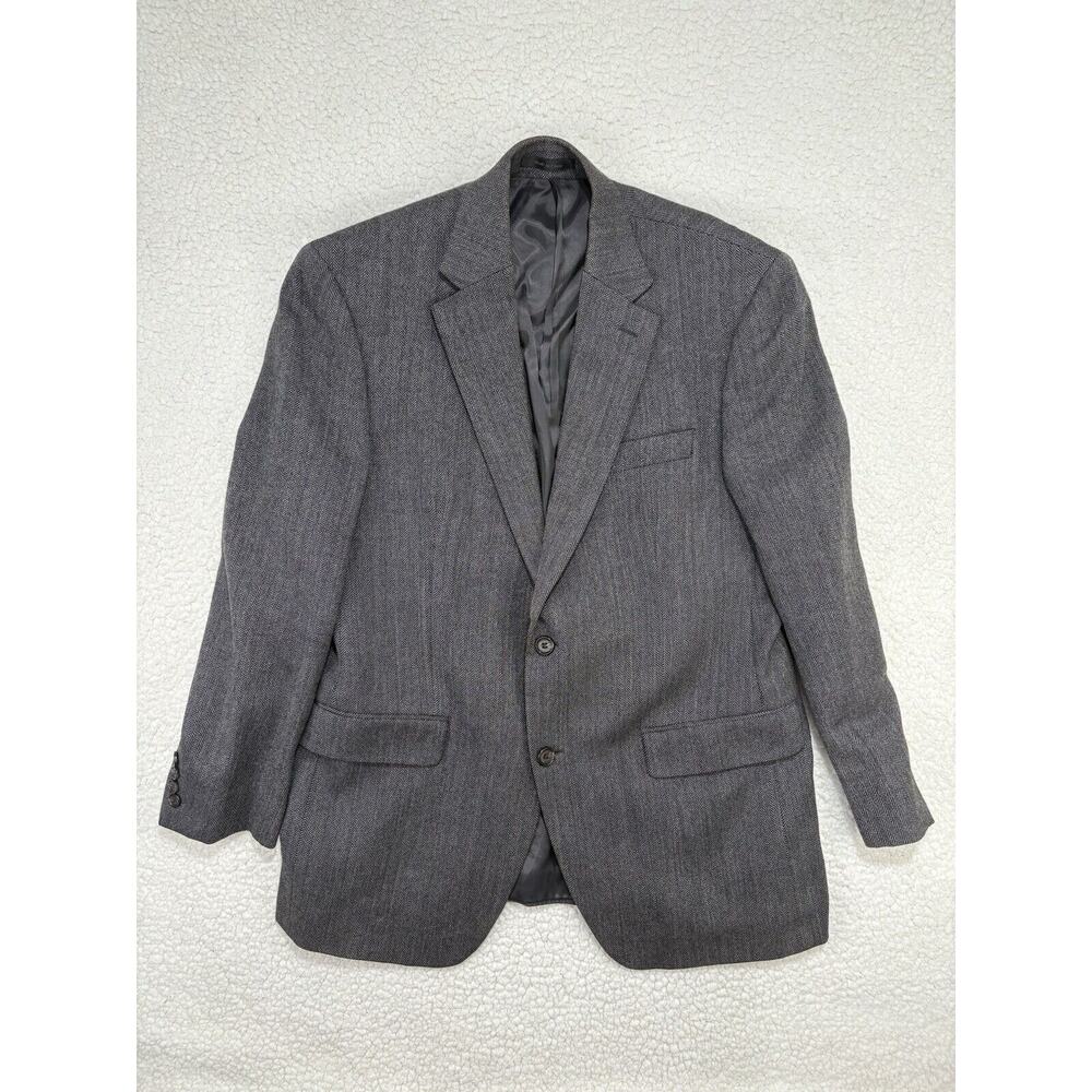 Lauren Ralph Lauren 100% Wool Herringbone Gray Blazer Mens 42 Suit Jacket